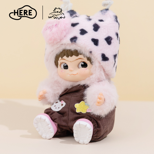 Letsvan Plush doll overalls in dark coffee color