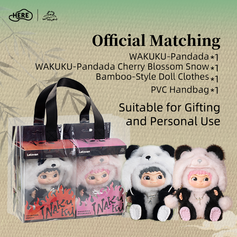 Letsvan WAKUKU-Pandada Pendant*1+Pandada Cherry Blossom Snow Pendant*1+Doll Clothes*1