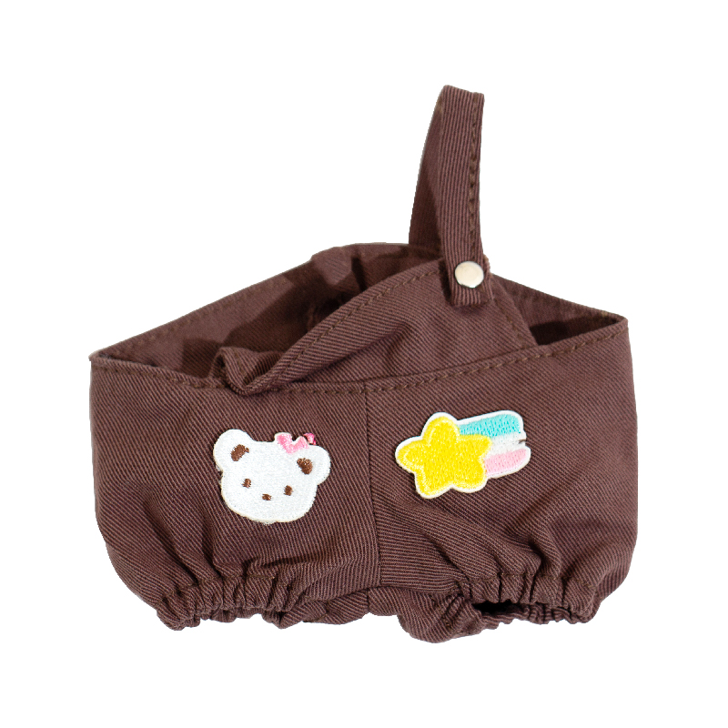 Letsvan Plush doll overalls in dark coffee color